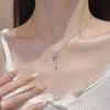 Women Fashion Delicate Star Moon Tassel Pendant Clavicle Necklace
