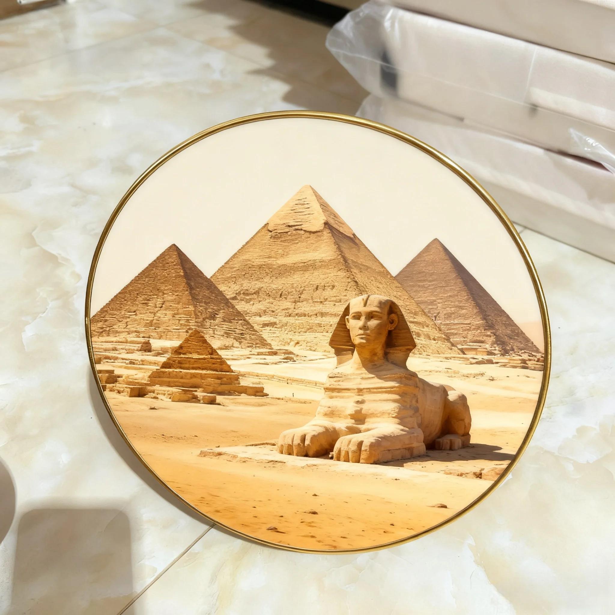 

Знаковые Достопримечательности Круглые Картины в Рамах по всему миру - Мирового Класса Пейзажные Картины в Рамах Идеальные Украшения для Дома 20X20CM