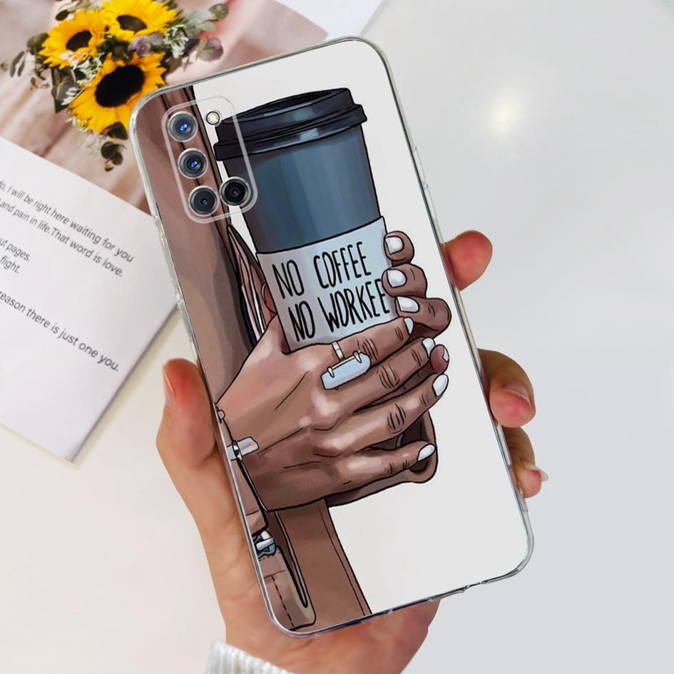 For OPPO A92 Case CPH2059 Fashion Marble Butterfly Clear Funda Soft Silicone Phone Cover For OPPO A72 A52 CPH2061 CPH2067 Bumper