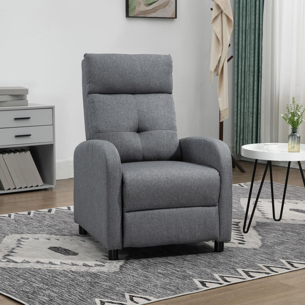 Recliner with Reclining Function, Extendable Footrest, Pocket Spring Core, up to 150 kg, Grey