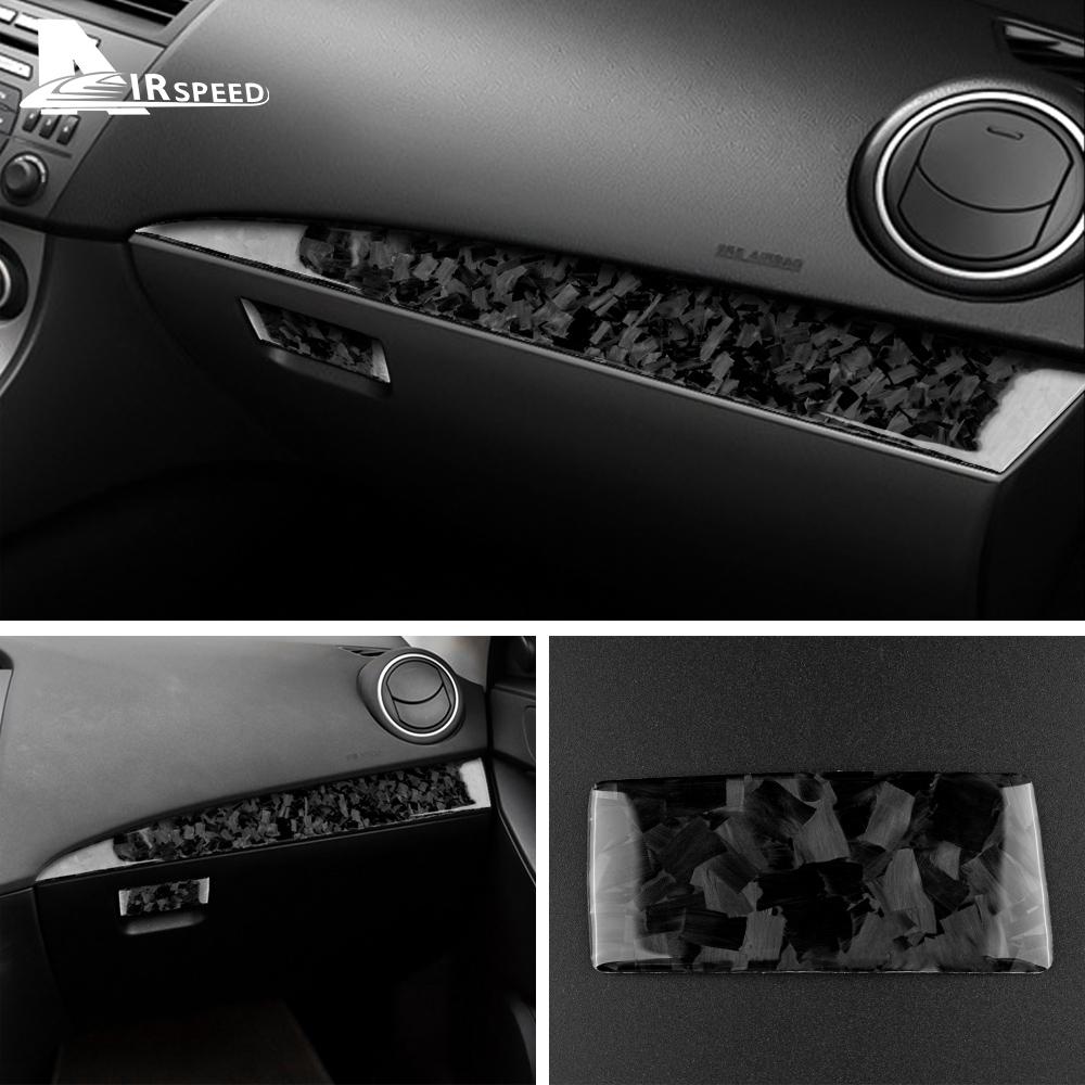 Real Soft Carbon Fiber For Mazda 3 2010 2011 2012 2013 Co-pilot Dashboard Holder Trim Interior Cover Sticker Car Accessories