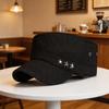 Flat Top Hat Men's New Fashion Military Hat Sunscreen Sun Hat Back Adjustable UV Protection Sun Hat