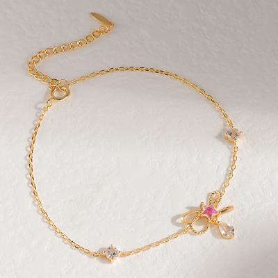 Zirkonový náramek Sweet Style S925 Sterling Silver Pozlacený Lady Jewelry