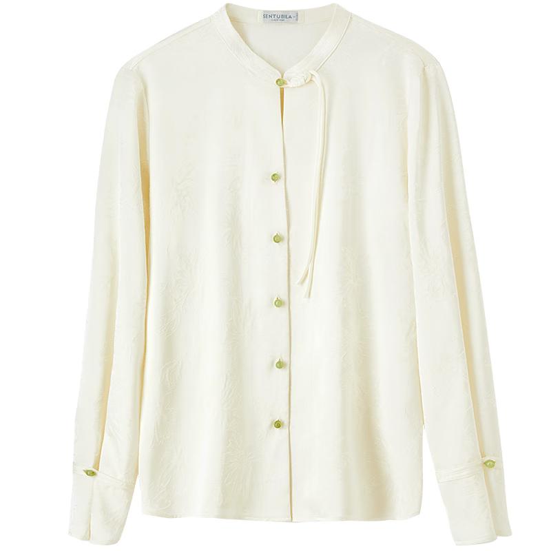 Elegant New Chinese Style Long-Sleeve Blouse S