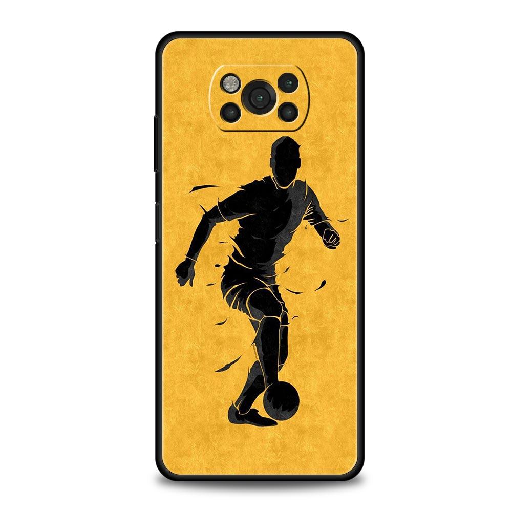 

Phone Case For Xiaomi Poco X6 X5 X4 Pro 5G X3 NFC F5 F4 M5 M4 M3 F3 GT C51 C50 C55 Soft Black Cover Football Passion Soccer Ball Poco F4 GT