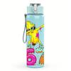 1PC Color Number 67 Skate Figure Layout 750ml Color Plastic Water Bottle Leakproof Flip Straw Lid For Sports Office Home Use