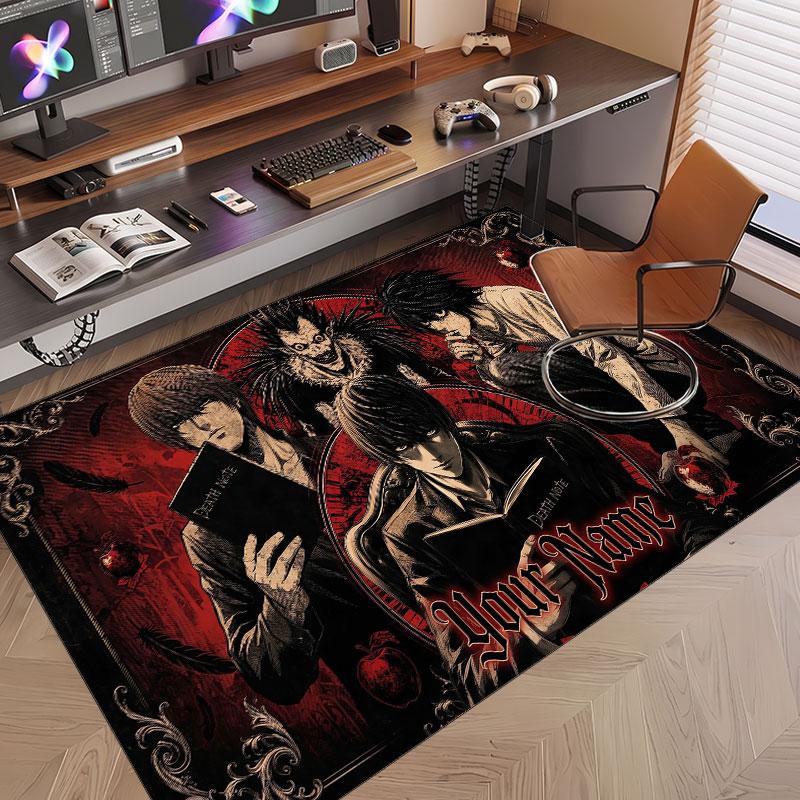 Custom Name Crystal Velvet Rug,Death Note Comfortable Anti Slip Floor Mat For Room Decoration