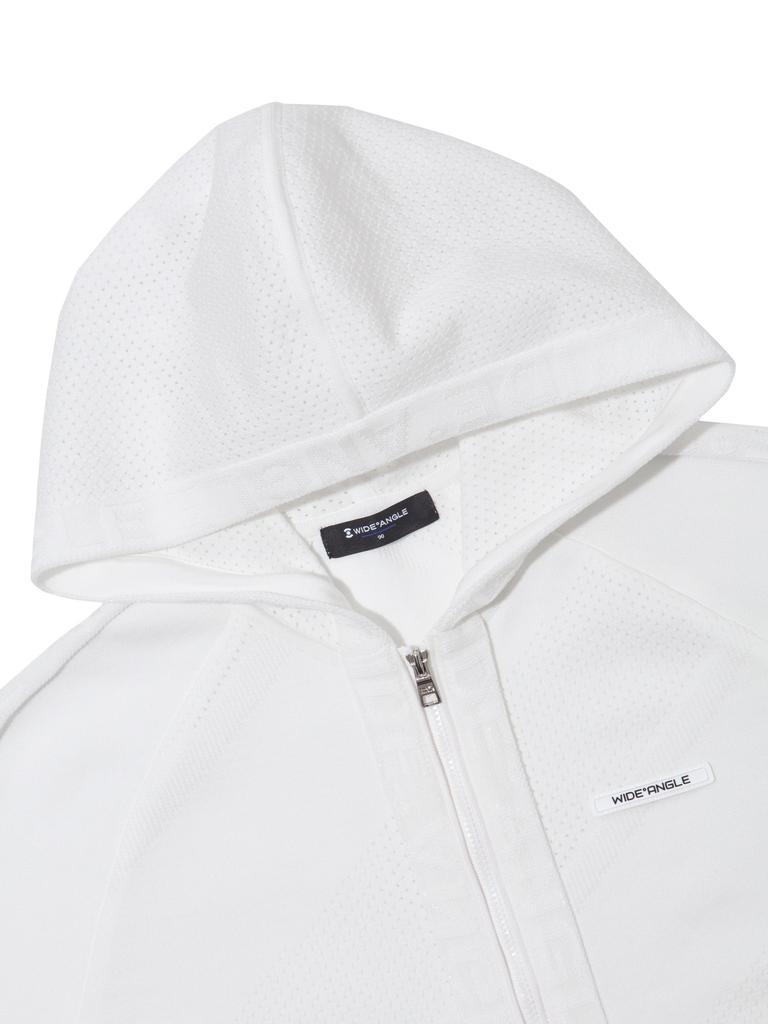 WIDEANGLE To Texture Mix Full Zip Sweater L_White