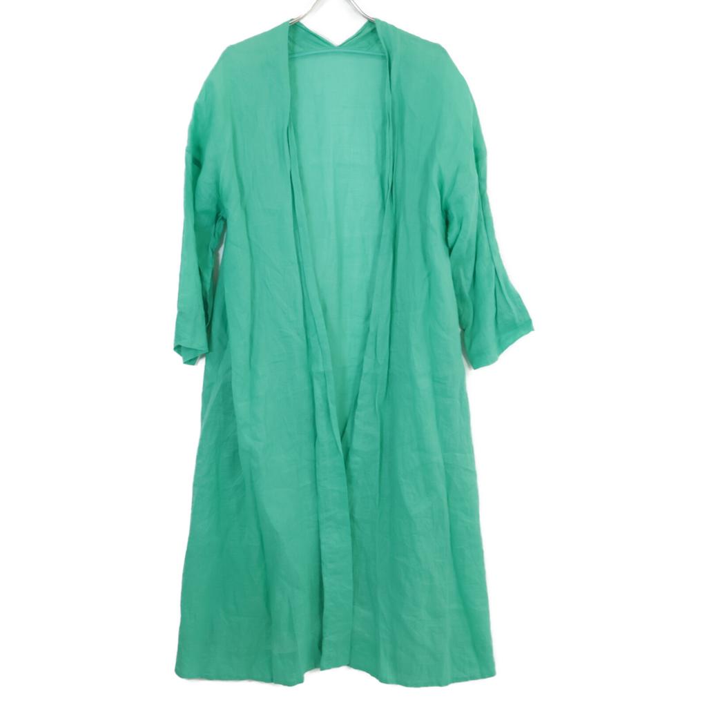 PLAIN PEOPLE Green linen gown coat coat 9 greenUsed