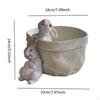 Blumenpot Planter with Rabbit Figures Tabletop Orament for Living Room Decorative Multifunctional