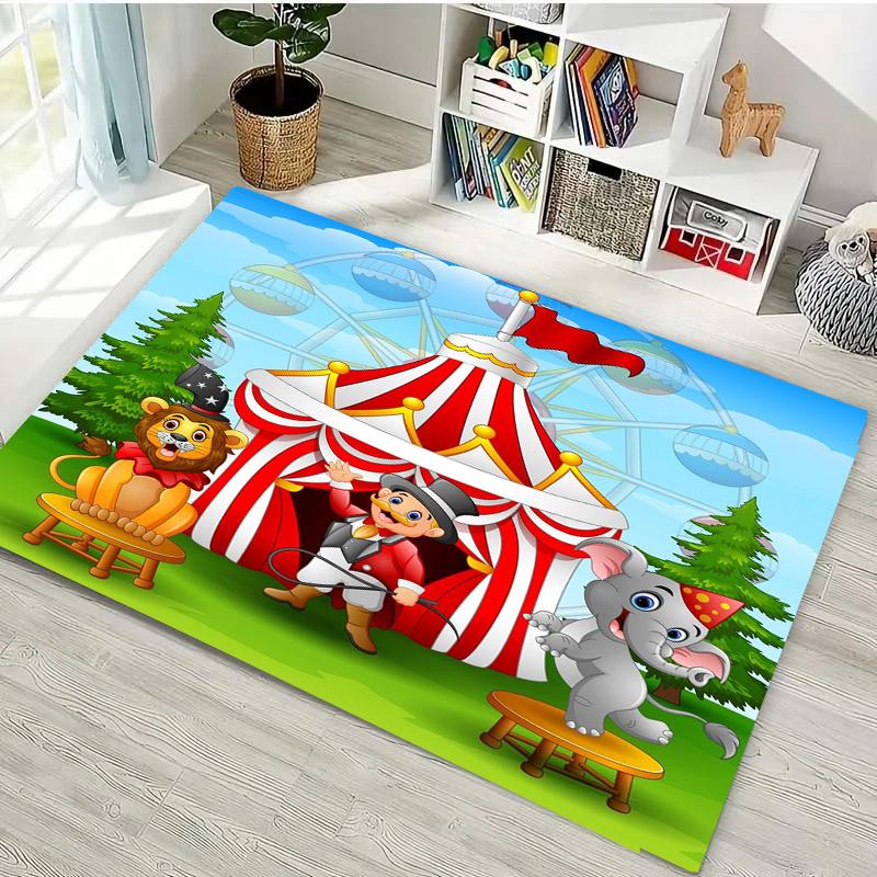 Amazing Circus Performance Large Area Carpets for Home Living Room  Children's Bedroom Sofa Doormat  Floor Rugs Anti-slip  Decor