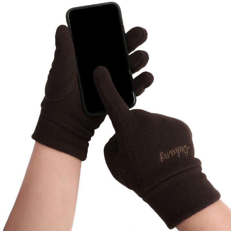 Pánské zimní rukavice Rukavice Polar Fleece Pevné cyklistické rukavice s dotykovým displejem Sametové tlusté Teplé sportovní cyklistické rukavice Rukavice na ruku