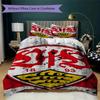 Conjunto de Cama com Padrão VfB Stuttgart Colcha Capa de Colcha Fronha Decoração de Casa Presente de Aniversário (1 * capa de edredom + 2 * fronhas sem enchimento)97
