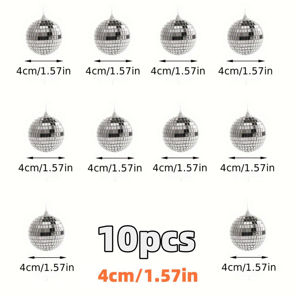 30pcs Mini Disco Ball Ornaments Reflective Glass Silver Baubles for Mardi Gras Disco Party Decor Sparkling Christmas Tree Gift