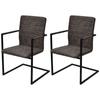 Day and Night - Day and Night Cantilever Dining Chairs 2 Units Brown Synthetic Leather