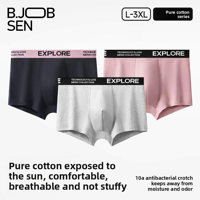 Men's Spring and Summer New Pure Cotton A Class Cotton Breathable Antibacterial Flat Angle Underwear
