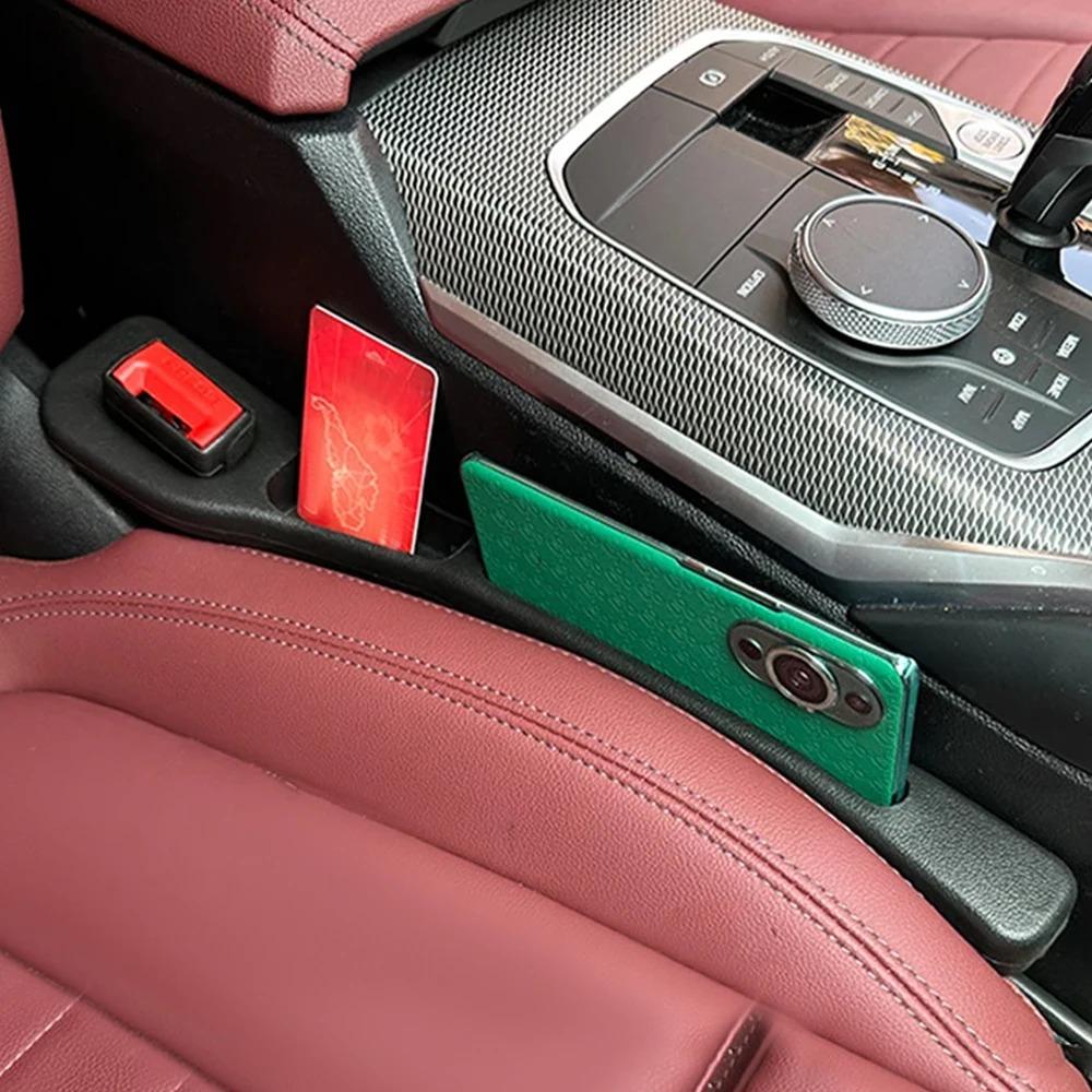 4pc Car Seat Gap Filler Organizer Pu Waterproof Car Seat Gap Plug Strip with 2 Grooves Seat Gap Storage Auto Interior Accessorie