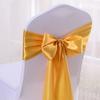 10Pcs Chair Back Flower Satin Chair Tie Bow DIY Bow Tying Banquets Parties Weddings Decoration Chair Styling Accessories