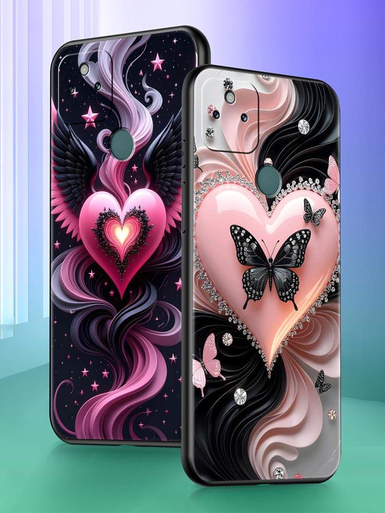 Colored Love Heart Printed Phone Case Cover for Google Pixel 10 9 8 7 6 9A 8A 7A 6A Pro Shockproof Soft TPU 9 Pro XL Shell Capas