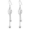 Classic  Silver Twisted Tassel Drop Earrings for Women Double Layers Dangle Earrings Oorbellen Brincos  Gift