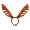 Adjustable Brown Deer Antlers Headpiece Mistletoe Costume Accessory For Adults Kids Seasonal Event