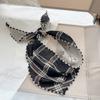 Spring Autumn Women Scarf Linen Cotton Headband Kids Triangle Scarf Baby Neck Scarf Plaid Versatile Korean Style