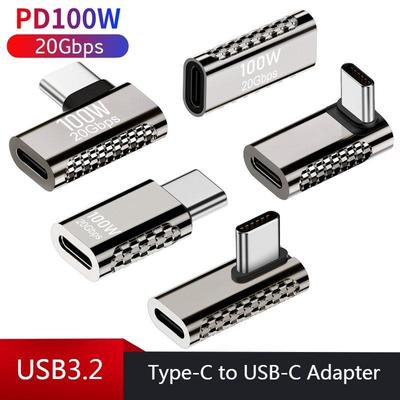 USB C Converter USB3.2 20Gbps Type C To USB C OTG 90 Degree Adapter 8K@60Hz 100W USB Type C Fast Charging Connector for MacBook