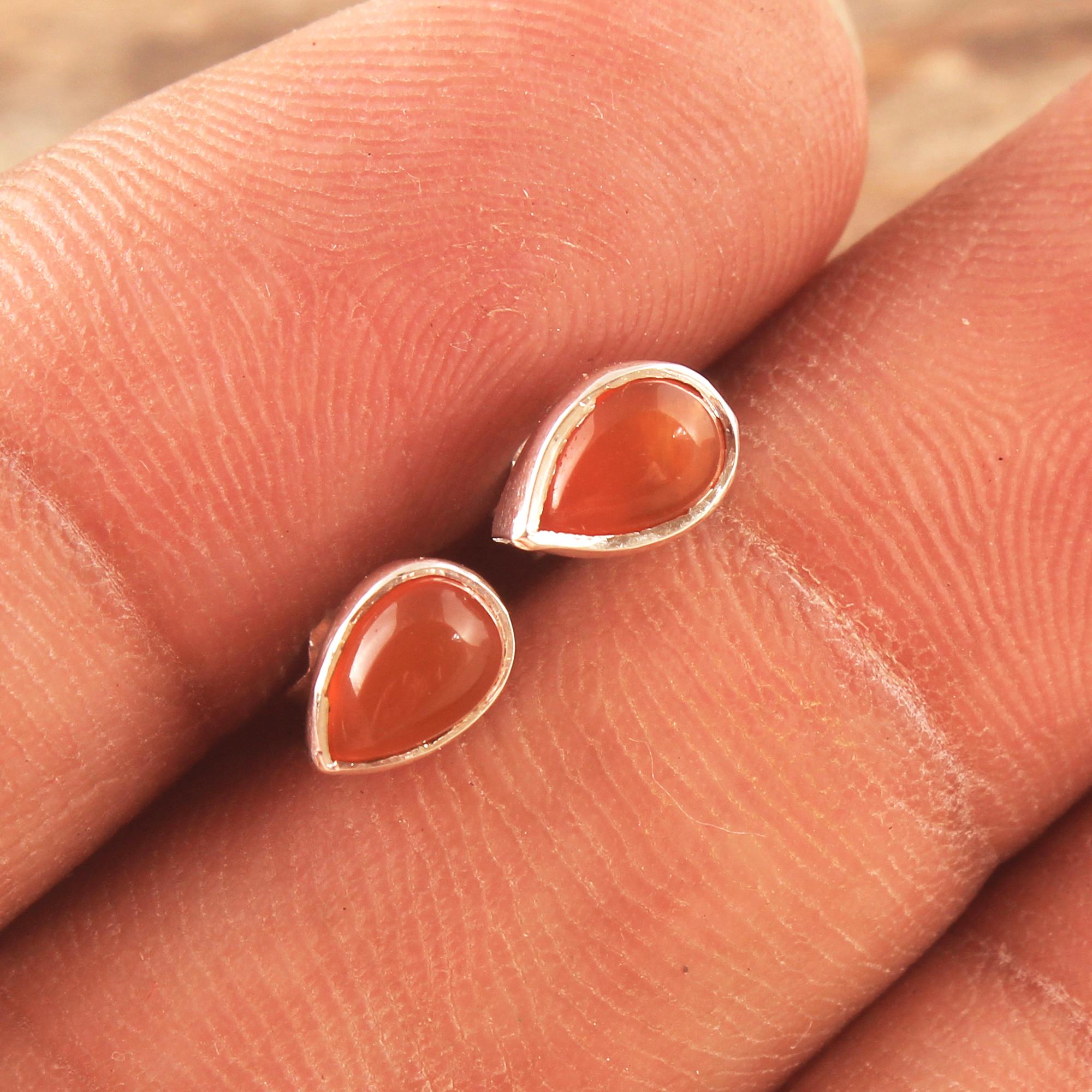 

Серьги-гвоздики из натурального лабрадорита с сердоликом и лунным камнем, ювелирные изделия ручной работы из 100% стерлингового серебра 925 пробы оранжевый