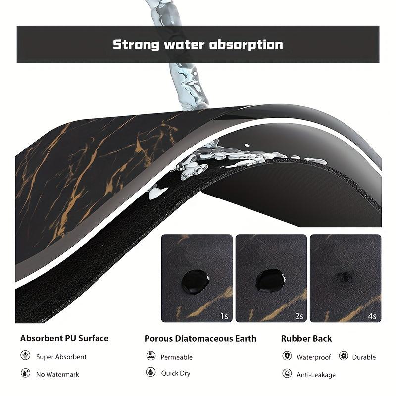 1Pcs Marble Rubber Drying Mat With Retro Coffee Tableware For Coffee Shop Kitchen Carpet Tableware Durable Diatom Mud Table Mat Pet Mat Coffeeware
