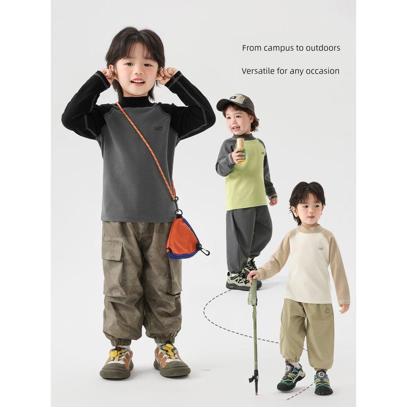 Right European Style Boys' Winter Base Layer Wool Autumn Shirt 2025 Autumn and Winter New Children's Clothing Baby Top Trendy