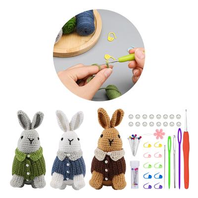 DIY Häkel-Tierset für Anfänger Komplettes Starter-Materialpaket Enthält Garn Häkelnadeln Bastelkunst Stricksets