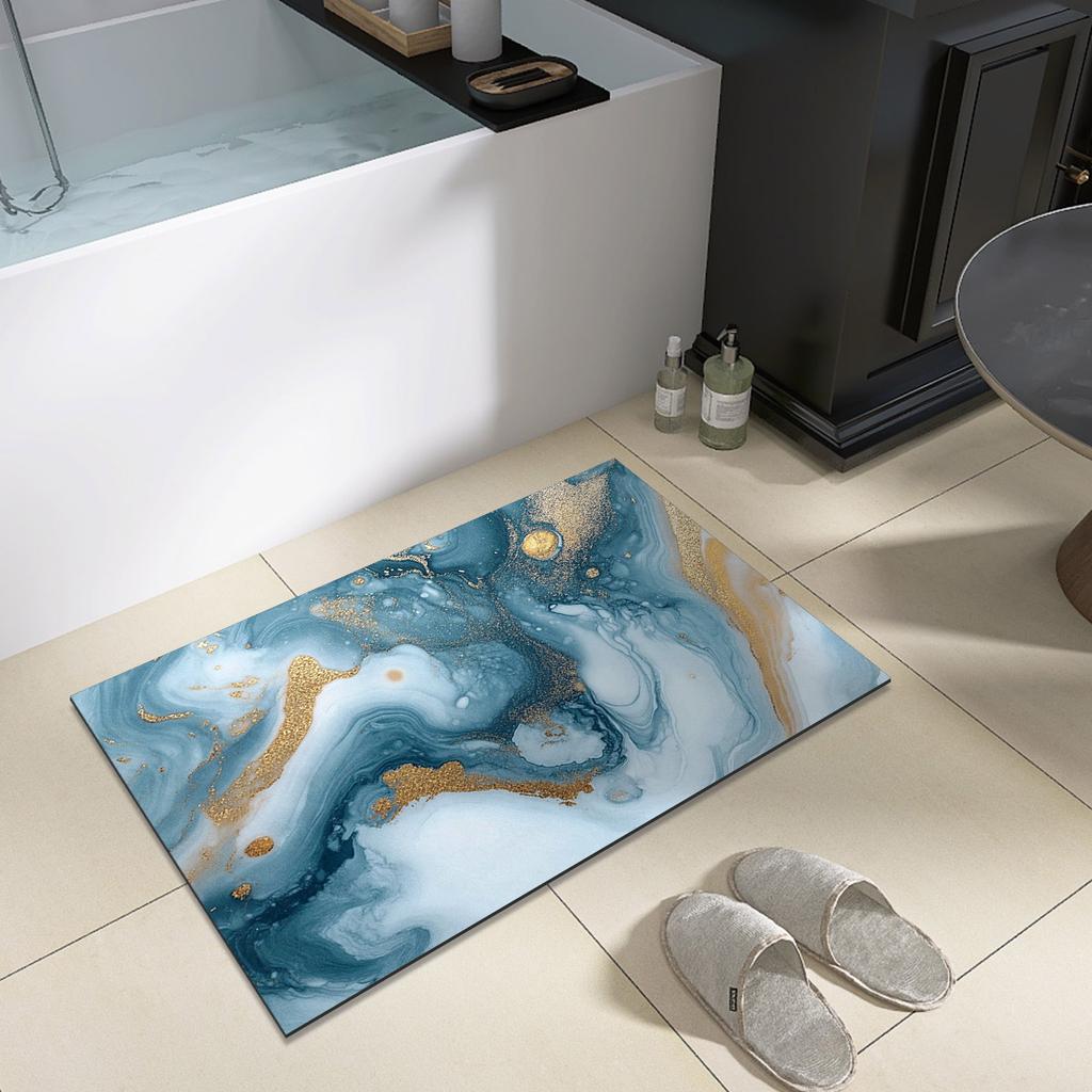 Diatomite Bathroom Shower Bath Mats Foot Mat Quick Dry Non-slip Toilet Carpet Rug Doormat Washable