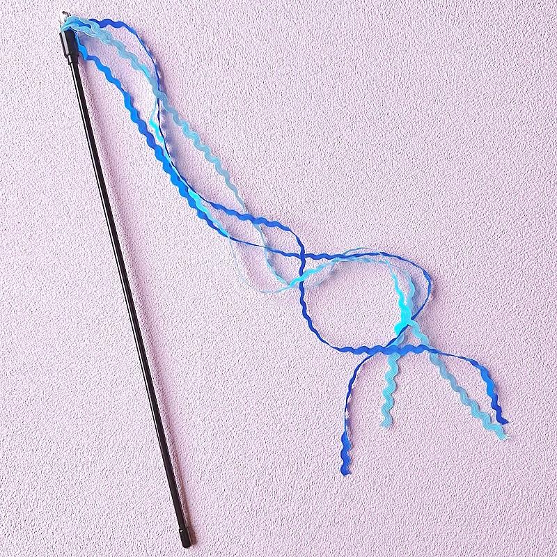Cat Toy Colorful Tassel Cats Teaser Stick Rainbow Cloth Tassel Toys for Cats Teasing Self-hi Cat Toys Interactive Pet Supplies