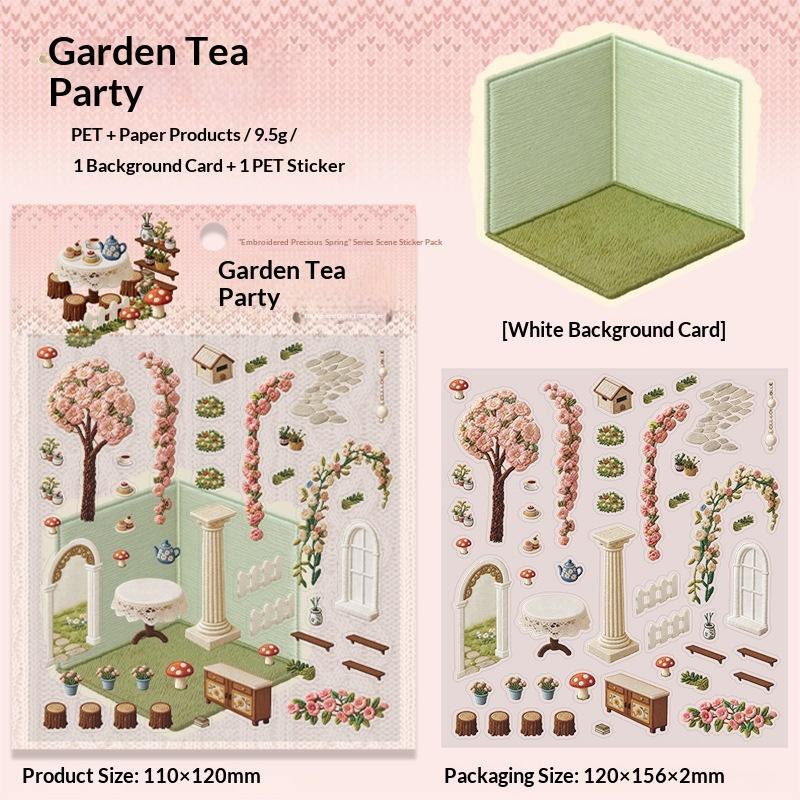 DIY Creative 3D Cartoon Landscape Stickers Spring Theme Wall Decals for Kids Bedroom Playroom Decor