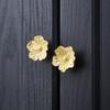 Brass Floral Cabinet Knob Vintage Wardrobe Knob Drawer Pull Handle  Cabinet Decoration