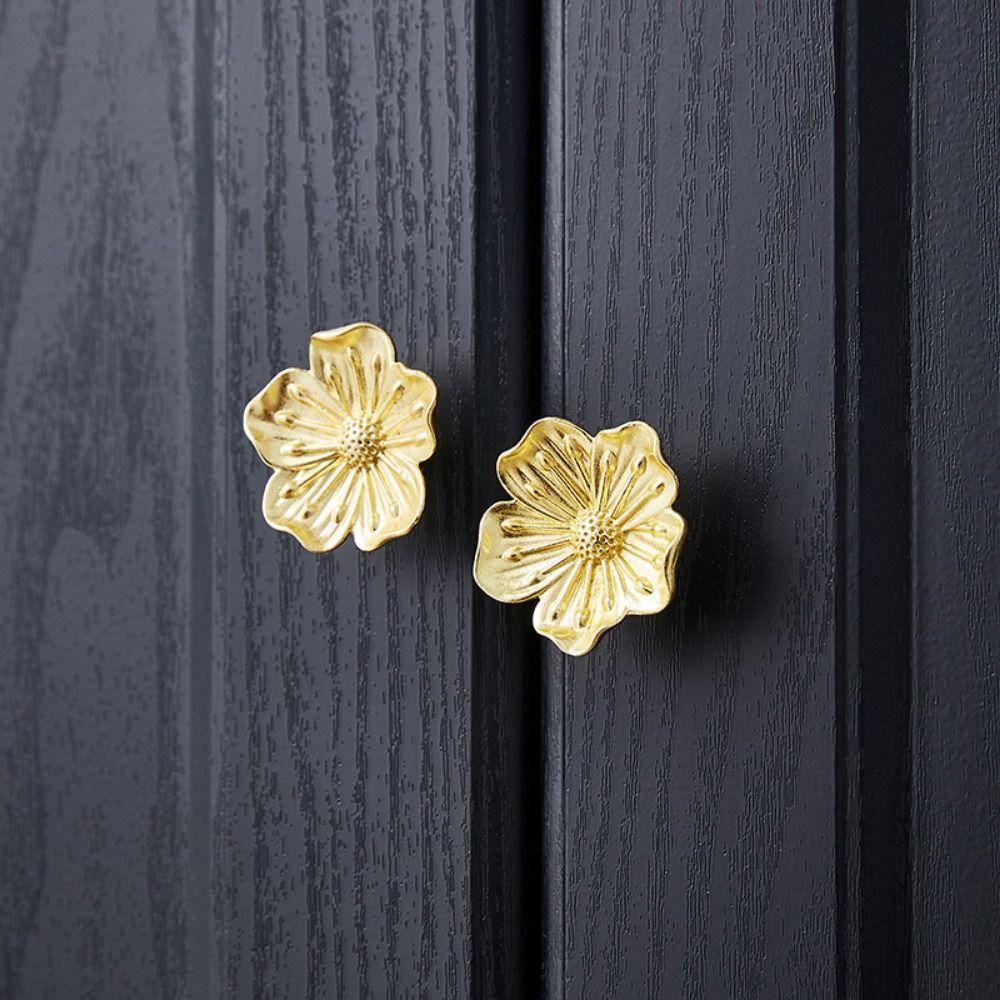 Cherry Blossom Shape Drawer Pull Handle Vintage Wardrobe Knob Ornamental Cabinet Pull  Cupboard