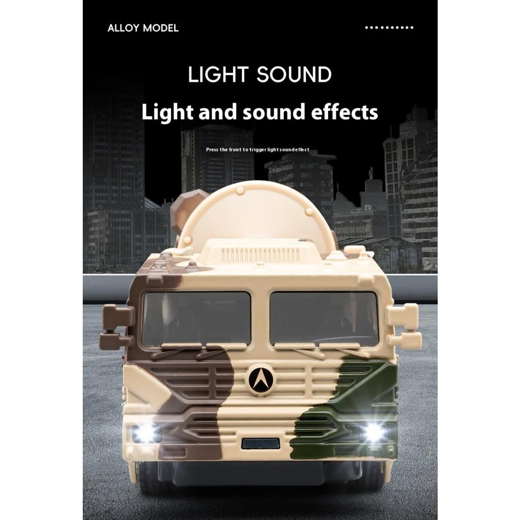 1/50 Scale Kids' Miniature DF-31 Missile Launcher Truck Model with LED Lights - Playful Military Display Toy for Boys & Collectors