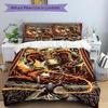 3pcs Dragon Vs Wizard Comforter Set with One Quilt Cover and Two Pillowcases (No Core) - Anime Cartoon Design, Polyester Fabric, Perfect for Bedroom a