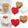 100pcs Heart Shaped Cards Blank Cards Label Kraft Paper Hanging Decoration Gift Labels DIY Crafts Handwritten Blessings