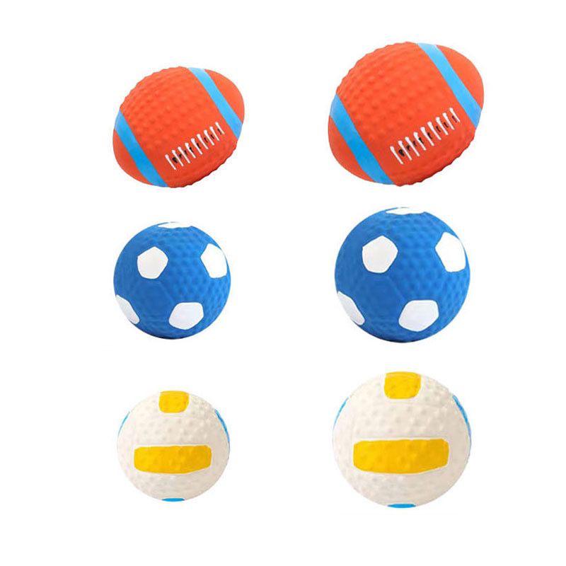 Corgi Squeaky Latex Rugby Toy for Dog Teeth Cleaning