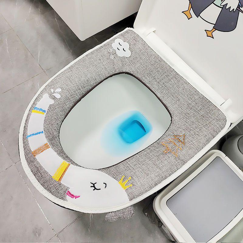 

Подушка на крышку унитаза Летний стиль Универсальная Мультяшная Подушка для унитаза Дышащая Подушка на сиденье унитаза Молния