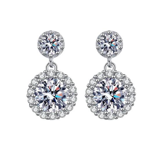 1 Pair Stud Earrings White Cubic Zirconia Stones Ear Studs High Transparency Women Earrings Temperament Versatile Jewelry Gift