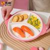 Pink Bunny Baby's Tableware Anti-scald Double-eared Plate Rabbit Shaped Complementary Food Bowls Anti-Fall Cartoon Dinner Plates