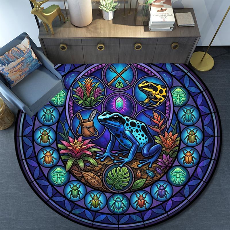 Ocean Glass Round Area Rug Under Office Chairs Bedroom Living Room Home Decor