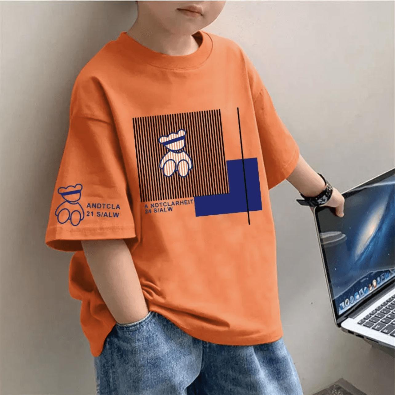 

Мальчиковая хлопковая футболка с коротким рукавом модная детская универсальная летняя с полурукавом свободная трендовая 160