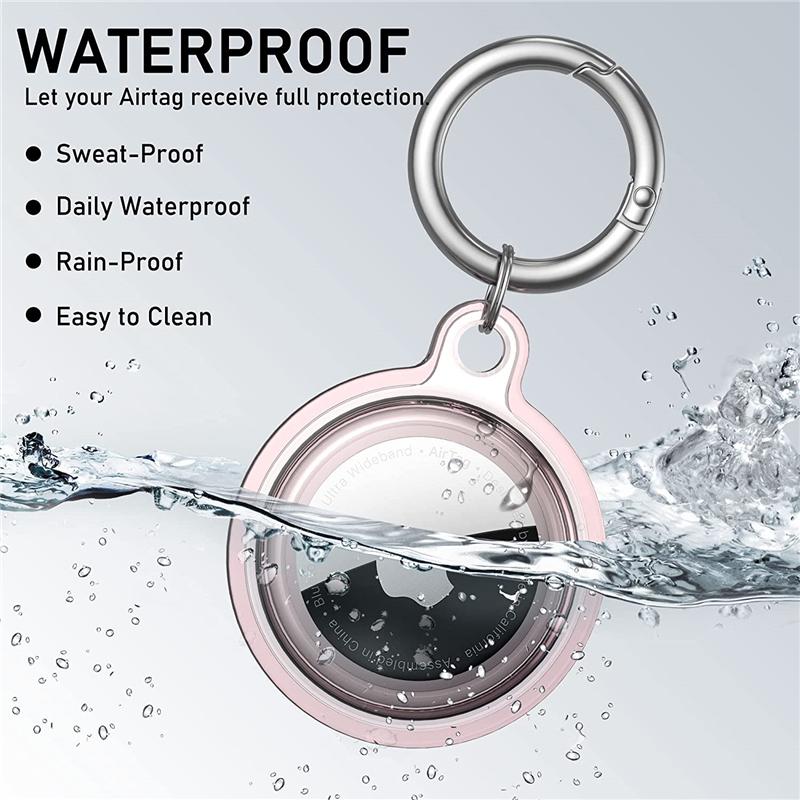 Waterproof Anti-lost Keychain Holder Soft Case for Apple Airtags Air Tag Dog Cat Pet Collar Keys Tracker Protective Full Cover