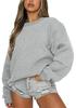 Women's Fashion Plus Velvet Solid Color Round Neck Loose Long Sleeve Hoodie for Autumn/Winter