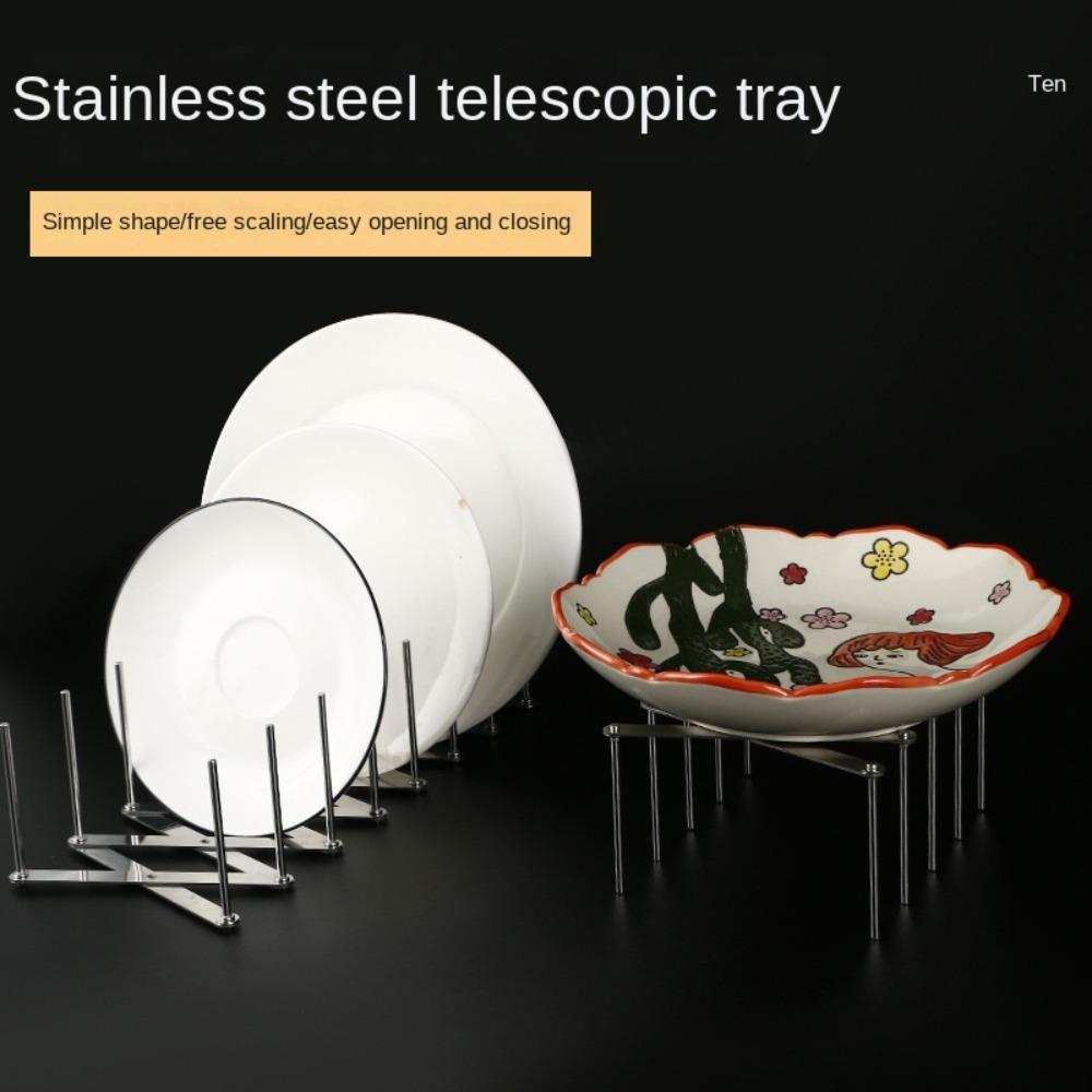 Foldable Pan Lid Organizer Retractable Tableware Storage  for Serving Trays Dish Plate
