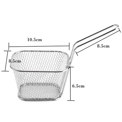 8Pcs Mini Stainless Steel Chips Deep Fry Baskets Food Presentation Strainer Potato Cooking Tool