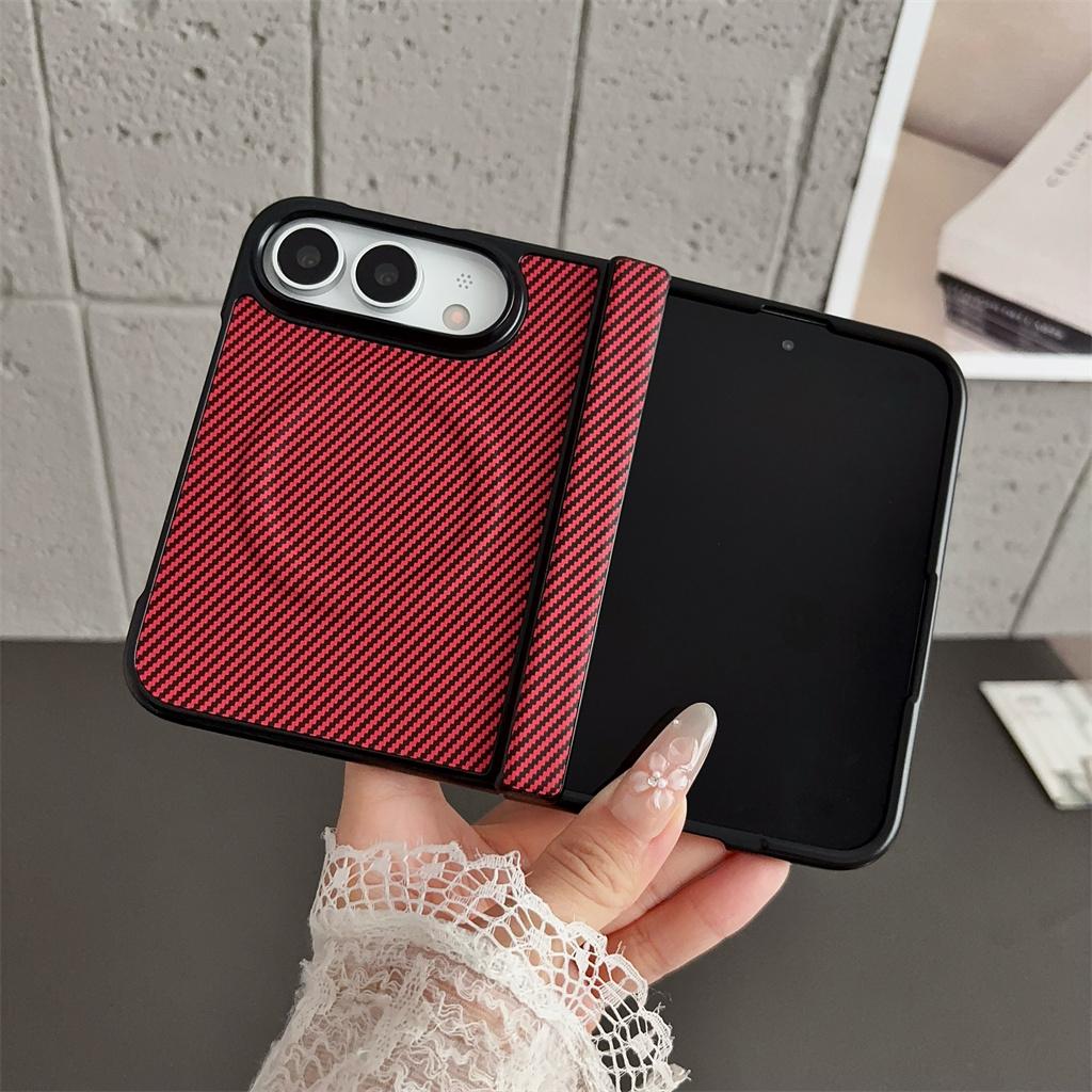 Luxury Magnetic Phone Case with Hinge Protective For Apple iPhone Ultra 18 Fold Wireless Charging Carbon Fiber Shockproof Cover